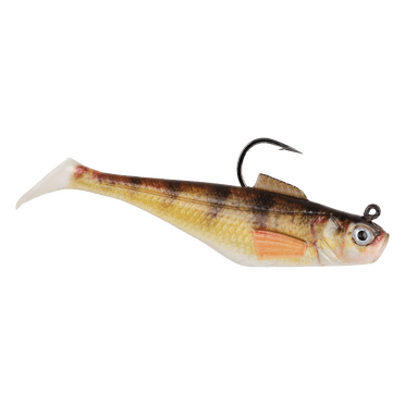 Berkley PowerBait Pre-Rigged Swim Shad Fishing Bait, HD Yellow Perch, 3in | 8cm
