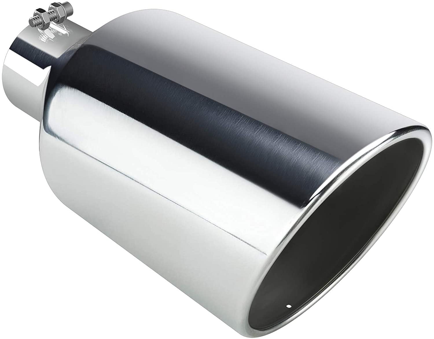 4 inlet to 6 outlet Exhaust TIP，4 x 6 x 15 in Black Stainless Steel Exhaust Tip Bolt On Design