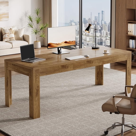 Finmind 2-Person Desk, 78.7-Inch Extra Long Computer Office Desk, Simple Large Study Writing Table Business Workstation for Home Office, Bedroom