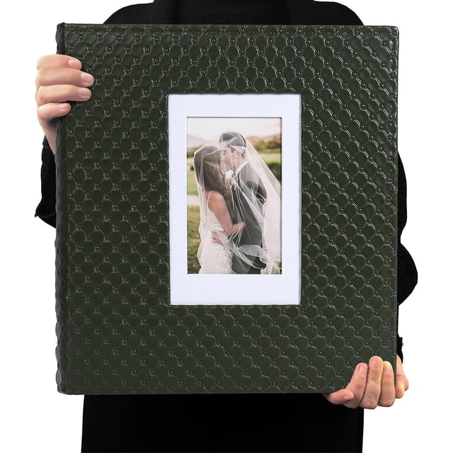 Álbum de fotos RECUTMS 4x6, 600 fotos, piel sintética verde oscuro