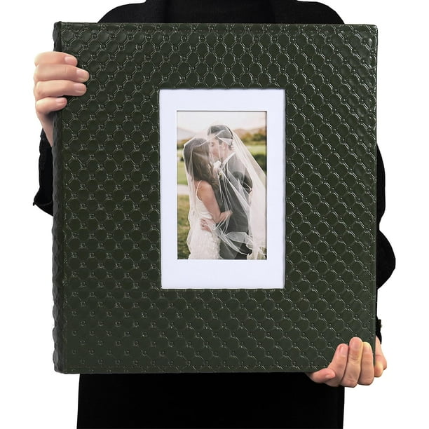 Álbum de fotos RECUTMS 4x6, 600 fotos, piel sintética verde oscuro