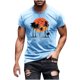 thumbnail image 5 of Hombres Pantalones Cortos de Manga Corta Impresa Casual Cuello Redondo Superior, Camisa de Moda para el Verano Y la Primavera, 5 of 8