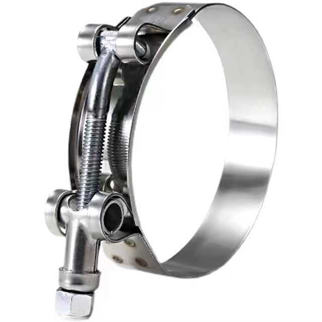 Abrazadera de manguera con perno en T: rango de trabajo para manguera, perno de acero inoxidable, puente flotante de banda de acero inoxidable y contratuerca de inserción de nailon