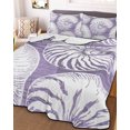 thumbnail image 3 of Quilts Full Size, Coastal Shell Purple Soft Comforter Bedding Set for Bed, Summer Ocean Shell Beach Lightweight Quilted Bedspread with Pillow Cover(2 Pieces) for All Season, 78x90 Inch, 3 of 9