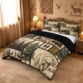 thumbnail image 2 of meiyoeat Retro Woodland Deer Duvet Cover Queen For Adults,Rustic Mountain Bear Pine Queen Bedding For Men,Black Reversible,3pcs(No Comforter), 2 of 6