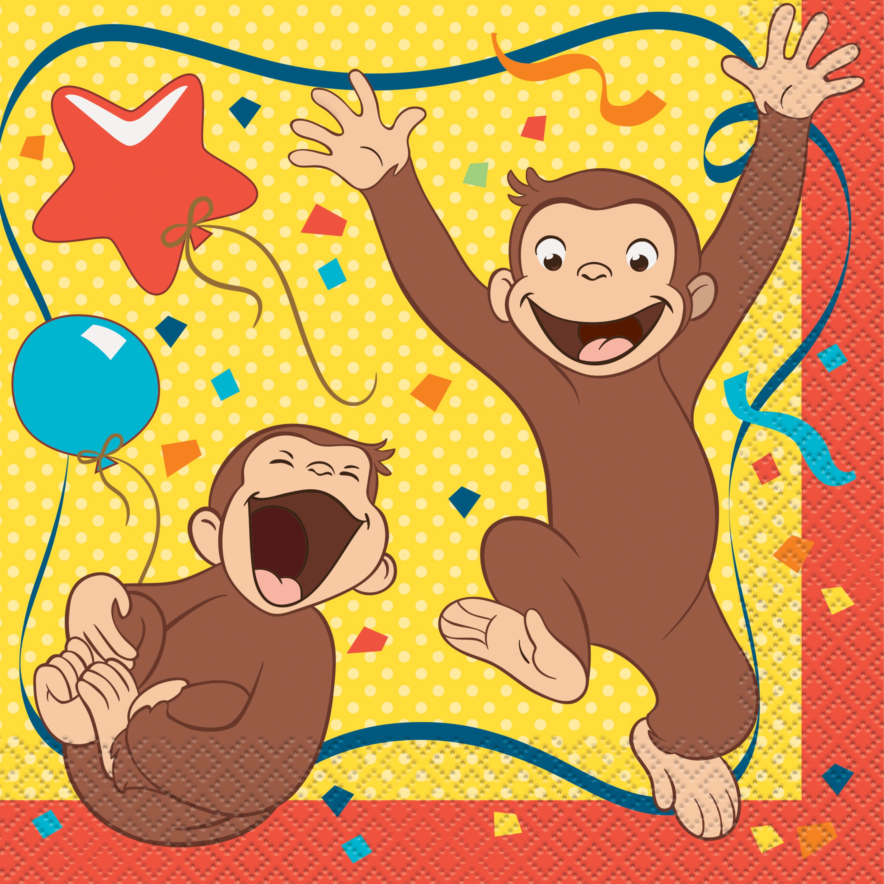 Curious George Paper Luncheon Napkins, 6.5in, 16ct