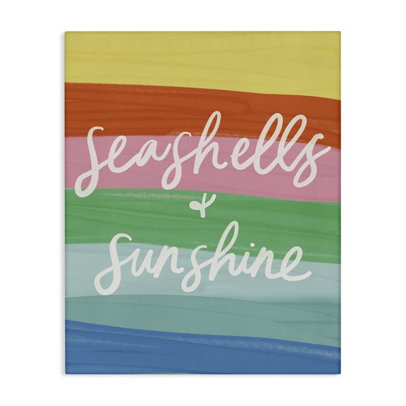 Stupell Industries Eclectic Seashells & Sunshine on Rainbow Canvas Art, 16 x 20, by Amanda Houston