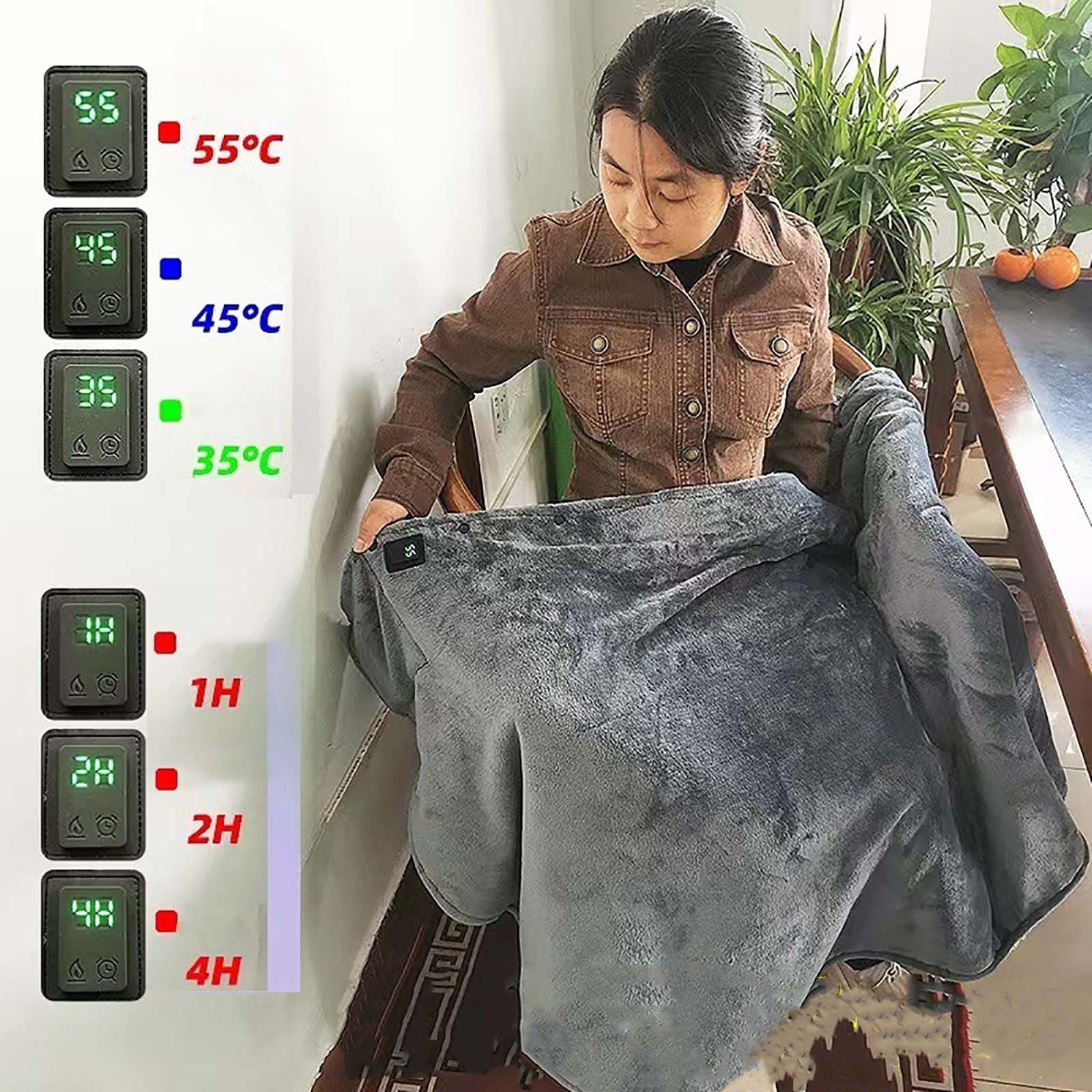 Sunshinehomely Portable Heated Shawl, 2025 Heated Shawl Wraps for Women, USB Heated Blanket Shawl, Electric Heated Blanket Shawl, 3 Heating Levels, for Home Office Car Travel