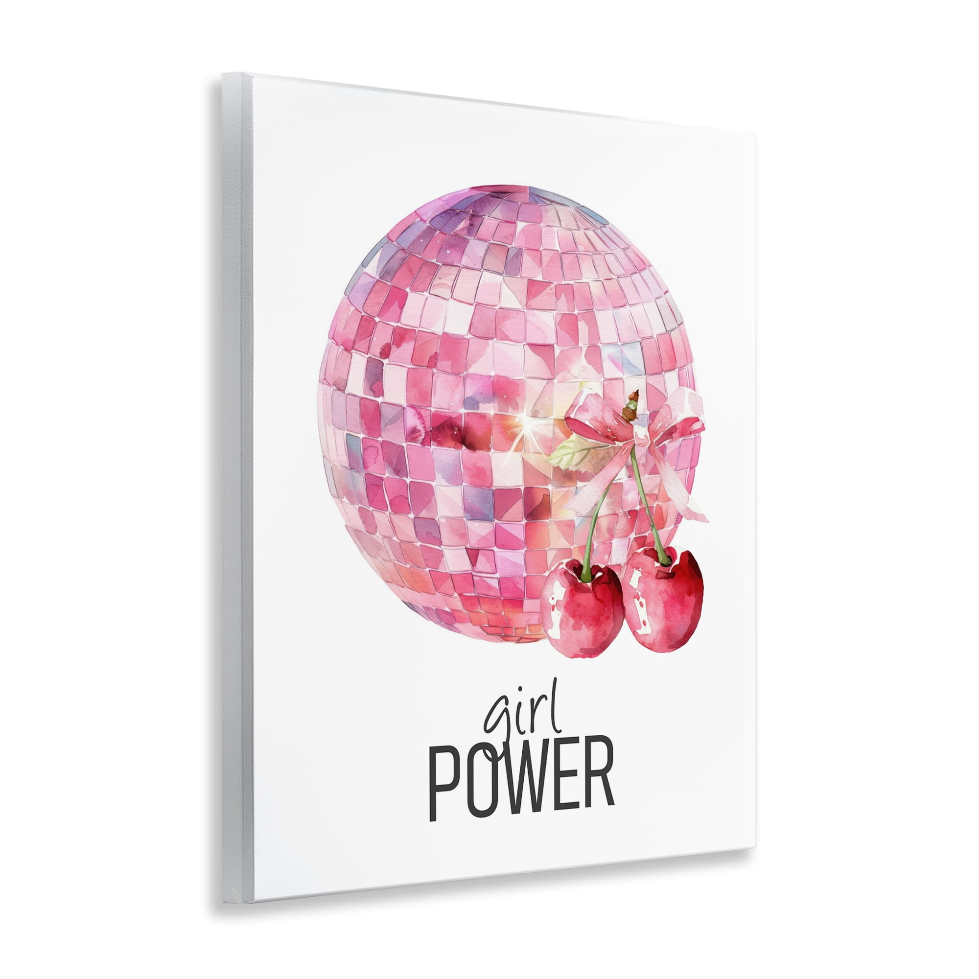 Girl Power Disco Cherries Wall Plaque Art, design by Kim Allen