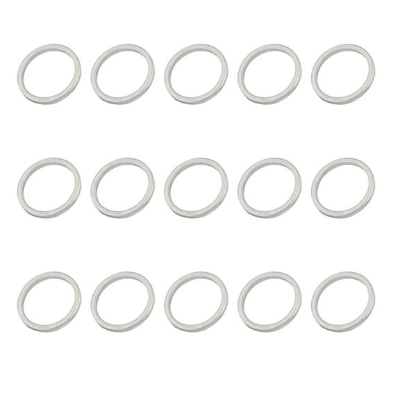 Unique Bargains 18mmx22mmx2mm Engine Oil Drain Plug Crush Gasket Aluminum Washer Seals 15pcs
