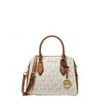 thumbnail image 4 of Michael Kors Womens Ayden Medium Logo And Faux Leather Satchel Vanilla Acorn MK Signature, 4 of 4