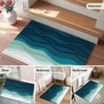 thumbnail image 6 of Rectangle Area Rug 2x3ft,Abstract Waves Gradient Green Washable Carpet Non-Slip Runner Accent Rugs Indoor Floor Mat for Bedroom Living Room Decor,Ocean Ripple Seamless, 6 of 9