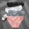 thumbnail image 2 of Finetoo 3 unids/Set ropa interior de mujer tanga Panty algodón bragas Sexy calzoncillos mujer Color sólido Panty íntimos lencería mujerespangjing, 2 of 4