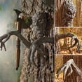 thumbnail image 2 of Tree Bark Face Halloween Outdoor Garden Statue Ghost Face Sculpture Decor, 2 of 7