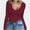Burgundy, variant on Long Sleeve Shirts for Women V Neck Basics Tops Lightweight Base Layer Slim Fit Top Undershirts