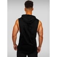 thumbnail image 3 of Manyakai Men's Active Hooded Tank Top Workout Sleeveless Hoodies Bodybuilding Running Shirts Athletic Black L, 3 of 5