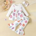 thumbnail image 2 of Paguaki Baby Girl Clothes 12 Months Toddler Girl Ruffle Shirt Pants Set Baby Girl Winter Clothes Baby Girl Fall Outfits 0-12M, 2 of 5