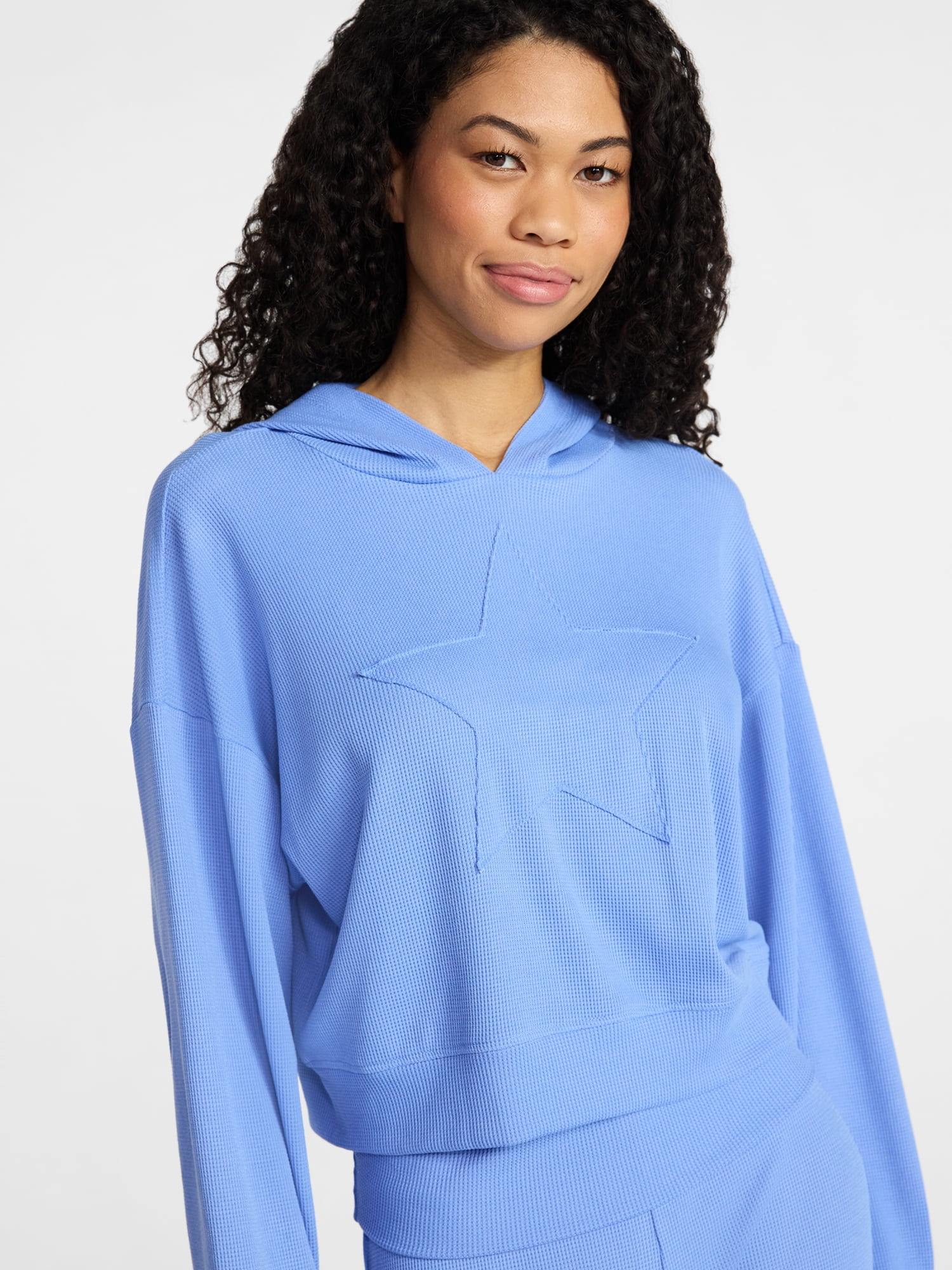 No Boundaries Star Hoodie and Foldover Flare Pants Set, 2-Piece, Women's XXS-XXL