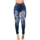 thumbnail image 5 of Gibobby Pantalones mezclilla mujer Jeans largos rasgados Sexy Slim Regular Denim Mujeres Washed Gradiente Pantalones Hole Jeans de mujer(Azul,M), 5 of 5