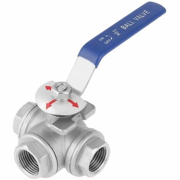 SUS304 Stainless Steel Ball Valve Three Way Ball Valve (DN15 1/2'')