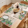thumbnail image 5 of Tropical Cactus Placemats Set of 1, Pink Green Succulents Plants Vintage Striped Non-Slip Place Mats Washable Table Mats for Kitchen Dining Table Decorations Indoor/Outdoor, 5 of 9