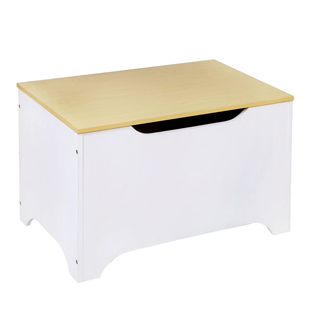Modern Toy Box - White w/ Natural - Walmart.com - Walmart.com