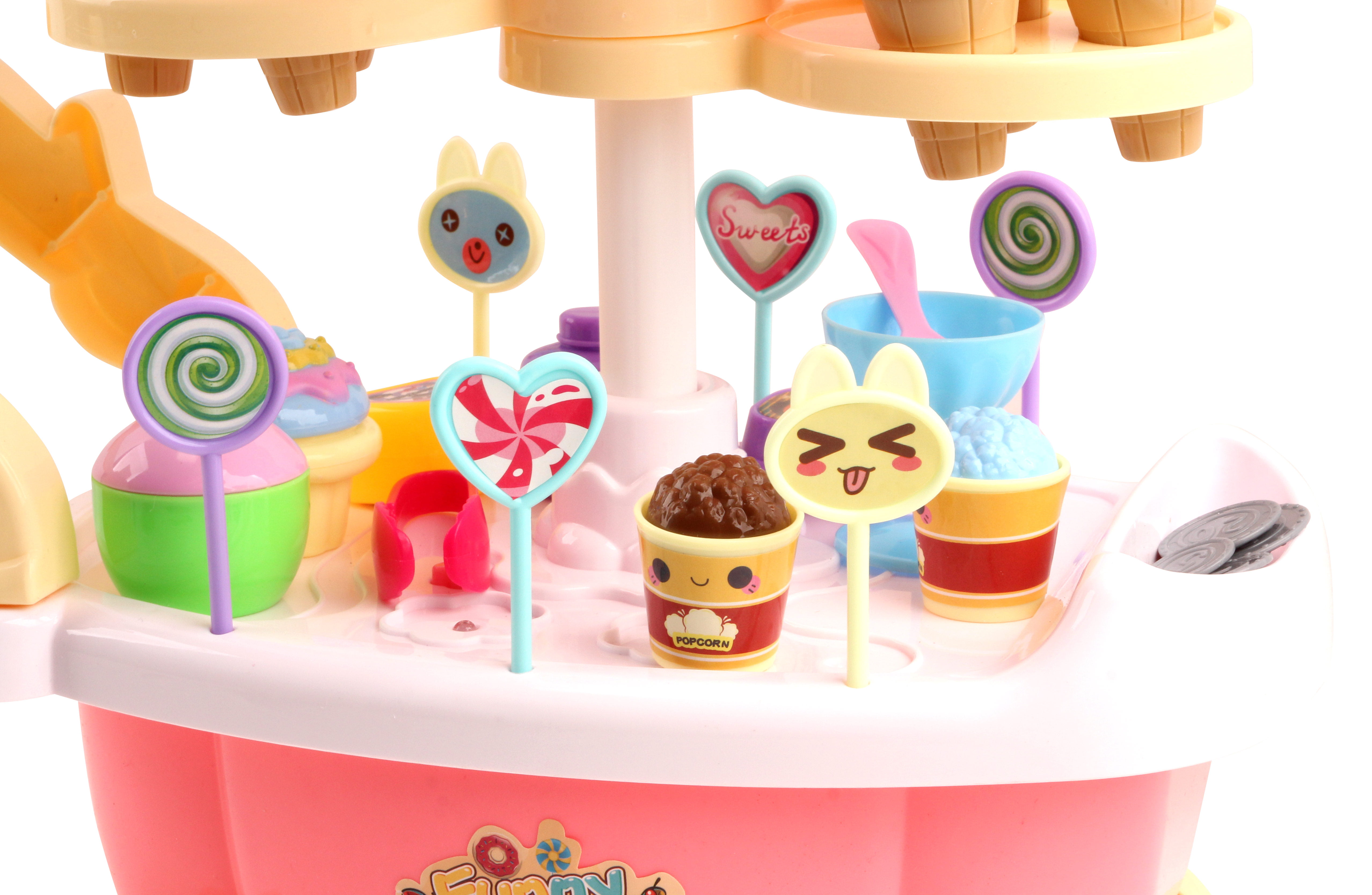 Vokodo Ice Cream Cart 31 Piece Dessert Candy Kitchen Toy Set With Music TK-10