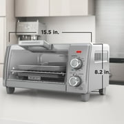 BLACK+DECKER Crisp ‘N Bake Air Fry 4-Slice Toaster Oven, Silver & Black, Fits 9 Inch Pizza, .35 Cubic Feet
