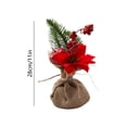 thumbnail image 2 of Mini Artificial Tabletop Christmas Plant Ornament, Compact Holiday Centerpiece Decor, Tiny Faux Greenery Display for Mantel Shelf Coffee Table Indoor Winter Xmas Home Furnishing, 2 of 7