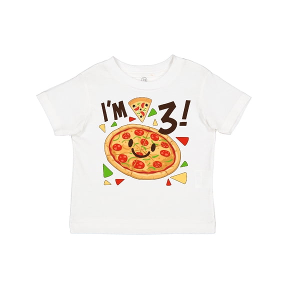 Inktastic I'm Three Pizza Birthday Party Boys or Girls Toddler T-Shirt