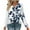 #200-White, variant on Craaazy Women's Fashion Printed Fall Tunics Long Sleeve Tops Cross V Neck Shirts Loose Casual Gifts Blouses with Decor Button