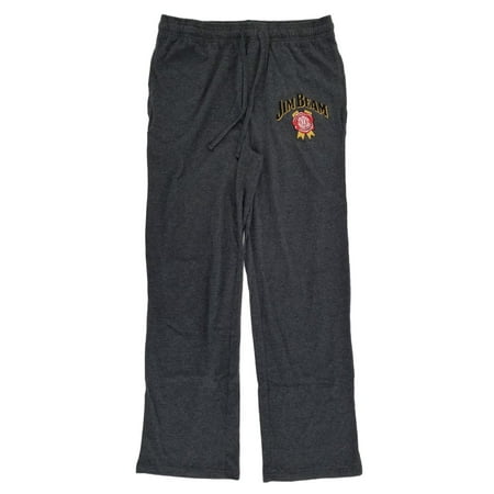 Jim Beam Bourbon Mens Charcoal Gray Knit Lounge Pants Pajama Bottoms