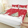 thumbnail image 3 of Feelyou Christmas Tree Kids Full Size Sheets, Kawaii Snowman Bed Sheets, Winter Snowflake Sheet Sets, Lightweight Room Decor,4-Piece, 3 of 7
