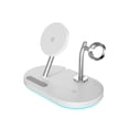 thumbnail image 1 of Estación de carga Dock 4 en 1 Tipo C Auriculares Cargador inalámbrico Viaje portátil Pad Fast Pad Hotel Office Stand con luz de noche blanco sidaley EL006063-02B, 1 of 7
