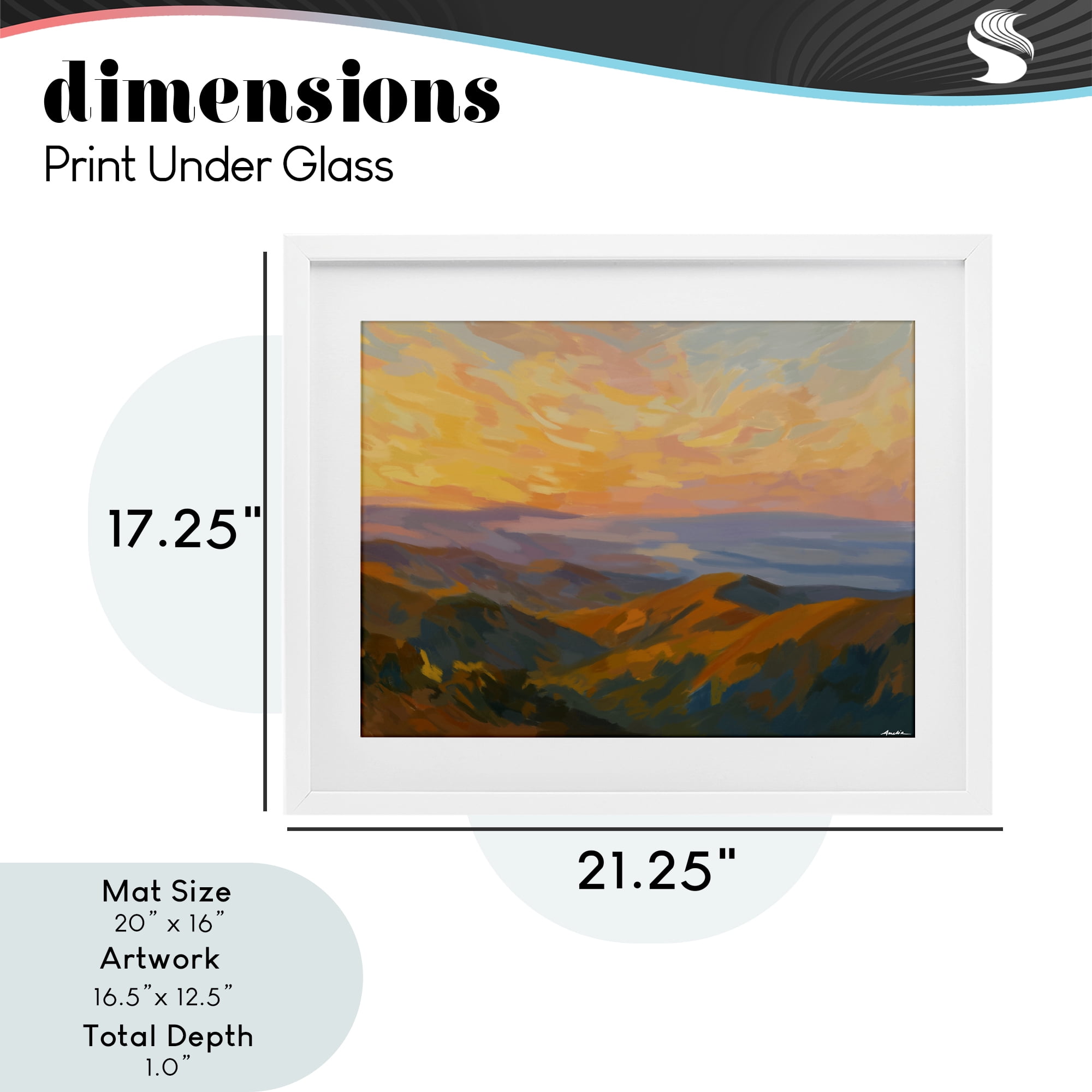 Stupell Industries California Sunset Landscape White Framed Print Under Glass, design by Amelia Noyes