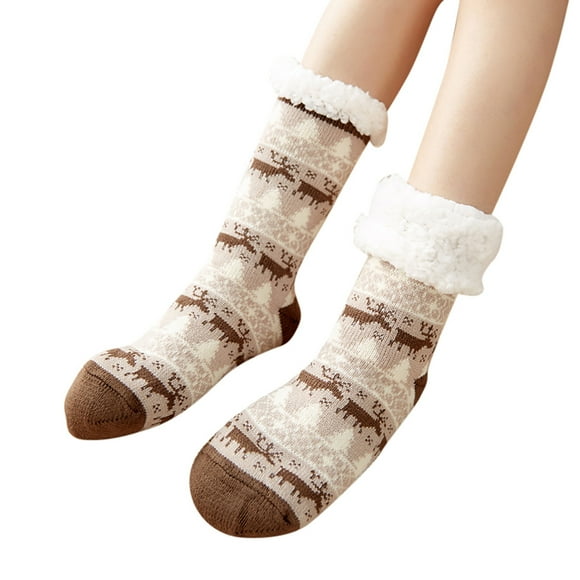 Fgnfyis Stocking Stuffers for Women Womens Christmas Non- Floor Socks for Holiday Comfort and Warmth Festive Home Wear Coffee