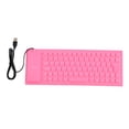 thumbnail image 2 of SPRING PARK Foldable 85Keys Soft Silicone Mute USB Wired Waterproof Mini Keyboard Computer Accessory (Pink), 2 of 7