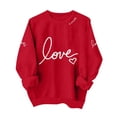 thumbnail image 4 of WTXUE Women's Valentine Sweatshirts Love Heart Printed Pullover Sweatshirt Cute Valentine Shirt Long Sleeve Round Neck Pullover Top Oversized Blouses Loose Tee Shirts White Xxl, 4 of 7