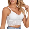 thumbnail image 4 of Sakmal Bralette Women Bras Wireless Lace Full Coverage White Comfort T-Shirt Bra for Women S, 4 of 5