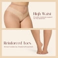thumbnail image 2 of Manzi 4 Pack Plus Size Pantyhose for Women Sheer Stocking Natural 2XL, 2 of 7