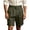 Army Green, variant on Men's Pleated Cuffed Hem Dress Shorts, Button Closure Front Pockets Breathable Casual Summer Bottoms, S-3XL
