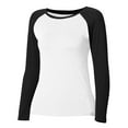 thumbnail image 6 of Women's Long Sleeve Slim Fit Stretchy Color Block Cropped T-Shirt Casual Comfortable Fashion Top, 6 of 6