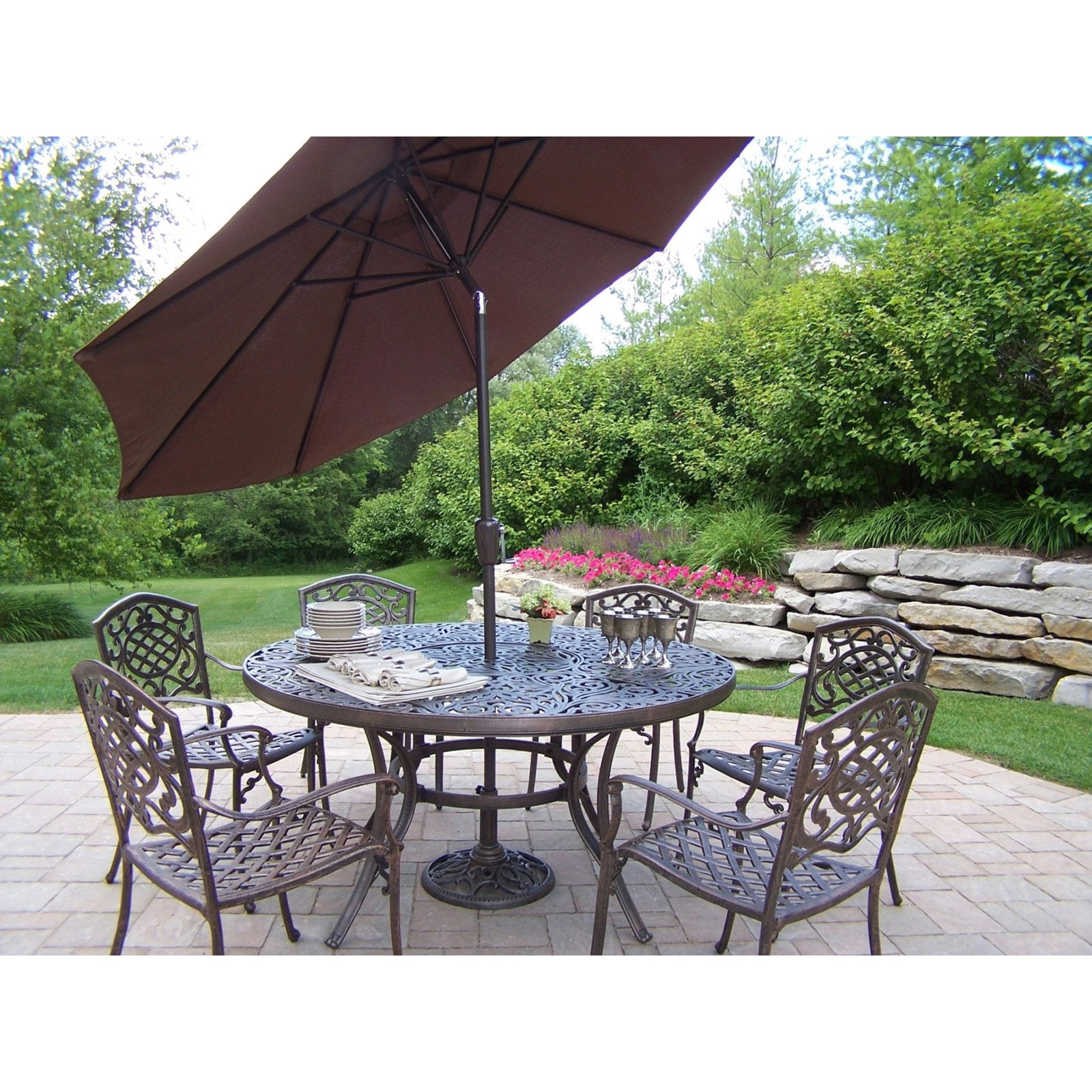 Oakland Living Mississippi Cast Aluminum 60 in. Patio ... Oakland Living Mississippi Cast Aluminum 60 in. Patio ... on Oakland Living Patio Sets id=82842