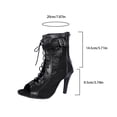 thumbnail image 4 of Modisza Women's Mesh Heels Sandals Open Toe High Heeled Pumps Trendy Lace Up Summer Boots Buckles Strap Party Stiletto Shoes Black size 6.5, 4 of 6