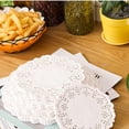 thumbnail image 2 of 100 PCS Round Paper Doilies White Lace Round Paper Doilies Cake Packaging Pads for Party or Wedding Table Decoration, 6.5 Inch Diameter 16.5cm, 2 of 6