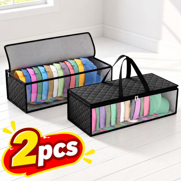 2 Pack Hat Storage Bag for Baseball Caps, Baseball Cap Organizer, Baseball Hat Storage, Cap Holder, Hat Case, Cap Organizer, 19.69in x 7.87in x 8.27in, Aemutady
