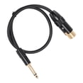thumbnail image 4 of Cable XLR Hembra A Macho Mono De 6,35 Mm, Cable De Micrófono XLR Hembra, Conector Chapado En Oro, Carcasa De Metal Duradera, 50 Cm De Longitud Para Mezcladores, 4 of 7