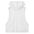 thumbnail image 6 of Craaazy Athletic Shirts for Women Sleeveless Hooded Solid Color Mesh Tank Tops for Everyday Casual Wear, 6 of 9