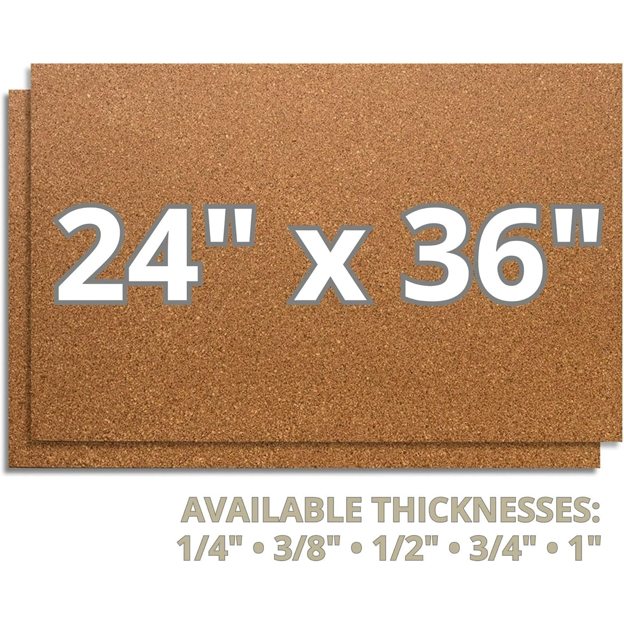 Manton Industrial Cork Sheet - 24" x 36" x 3/8" Thick Manton Cork Bulletin Board, 100% Natural