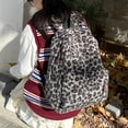 thumbnail image 5 of HUISZJ Leopard Print Laptop Backpack, Retro Casual Backpack, Fuzzy Aesthetic Backpack for Work Travel Outdoor (Black), 5 of 10